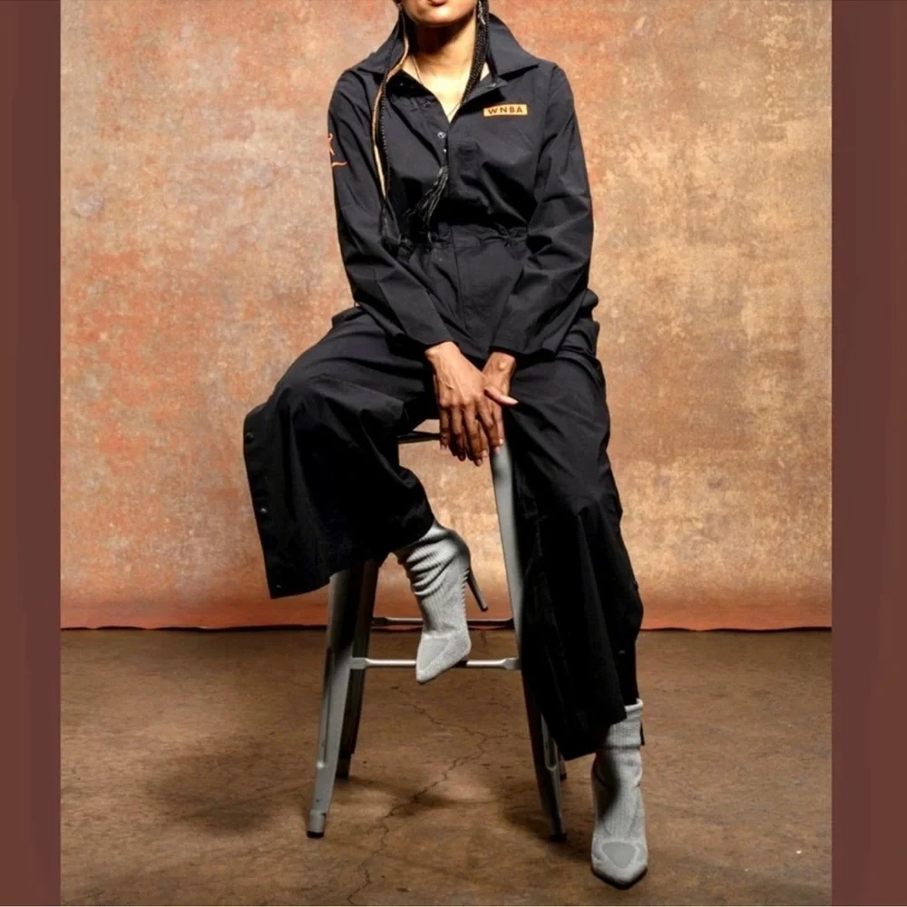 Nike WNBA Coverall Black Jumpsuit - Picture 2 of 9